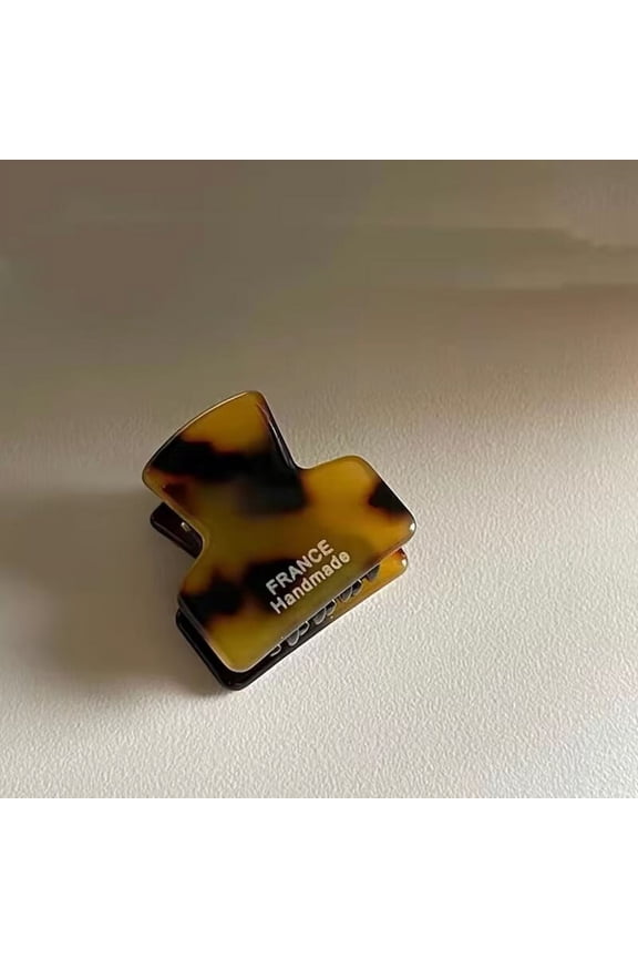 Gold Label Mini Tortoise Shell Solid Color Hair Claw Clip - Elegant Fringe and Side Hair Accessory