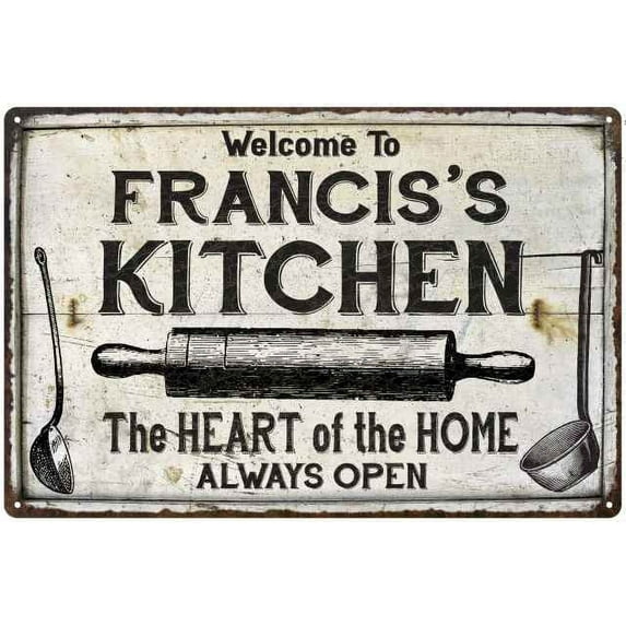 FRANCIS'S Kitchen Farmhouse Sign Gift Gift 12x18 Metal 112180033396