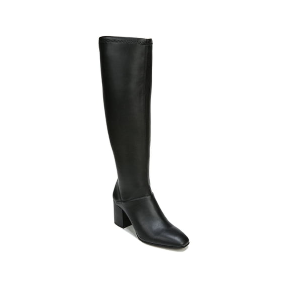 FRANCO SARTO Womens Black Cushioned Wide Calf Tribute Square Toe Block Heel Zip-Up Dress Heeled Boots 5.5 M