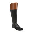 thumbnail image 1 of FRANCO SARTO Womens Black Mixed Media Side Pull-Tabs Padded Meyer 2 Round Toe Block Heel Zip-Up Leather Riding Boot 8 M, 1 of 5
