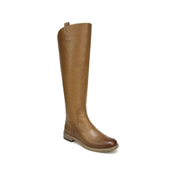 FRANCO SARTO Womens Brown Cushioned Meyer Almond Toe Zip-Up Leather Riding Boot 8
