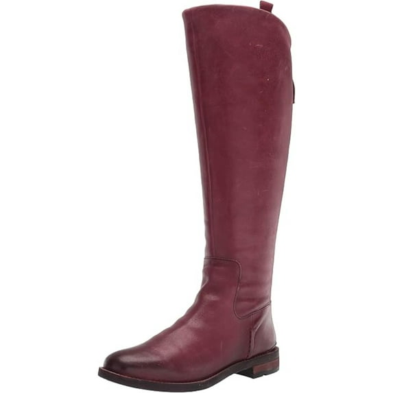 FRANCO SARTO Womens Red Pull Tab Comfort Meyer Round Toe Block Heel Zip-Up Leather Riding Boot 6 M WC