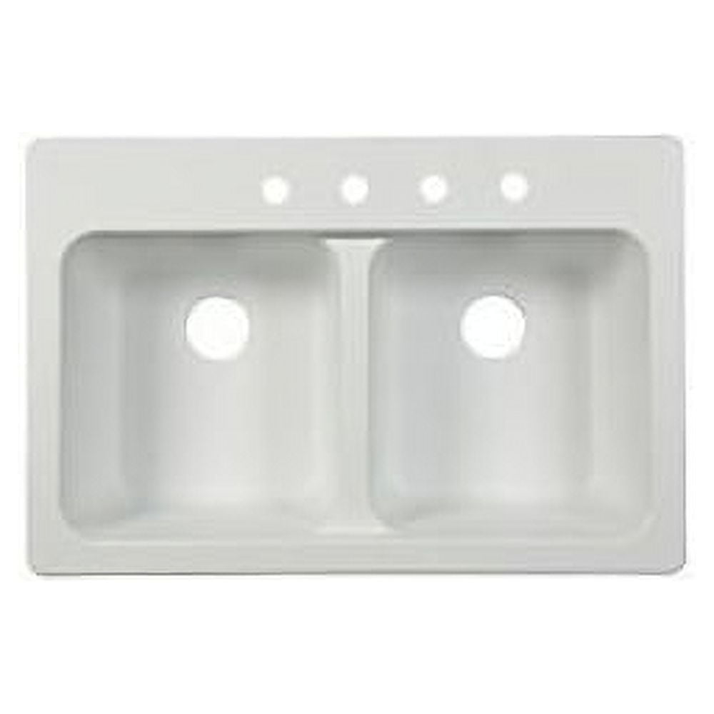 FRANKE KITCHEN SYSTEMS LLC FTW904BX 9" White Double Bowl Sink