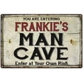 thumbnail image 1 of FRANKIE'S Man Cave Sign Rustic 12 x 18 Matte Finish Metal 112180035447, 1 of 1