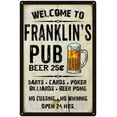 thumbnail image 1 of FRANKLIN'S Pub Sign Vintage Man Cave Bar 8 x 12 High Gloss Metal 208120028219, 1 of 1