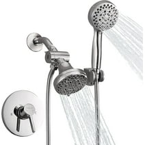 FRANSITON Shower Faucet System with Bathroom Spout Rain Shower Kit, High Pressure Handheld Shower Head 35-Function Dual 2 in 1 Shower Combo Faucet Set with Valve Trim Kit(Valve Include) Chrome