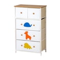 thumbnail image 1 of FRAPOW Dresser for Bedroom, Bedside Dresser with 5 Drawers, Chest of Drawers for Kids Adult, White, 1 of 5