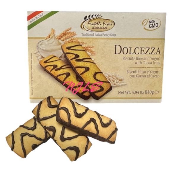 FRATELLI FIORI- Dolcezza, Original Italian Style-Rice and Yougudt Chocalate Glase Cookies 4.94oz