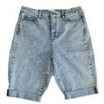 thumbnail image 1 of FRAYED JEANS High Rise Baggy Shorts With Cuffed Legs Women's Size 29, 1 of 4