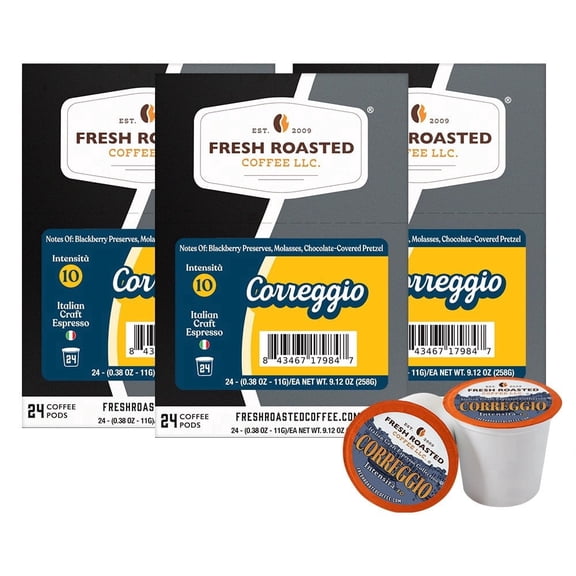 Fresh Roasted Coffee, Italian Craft Collection, Correggio, 72 K-compatible Pods