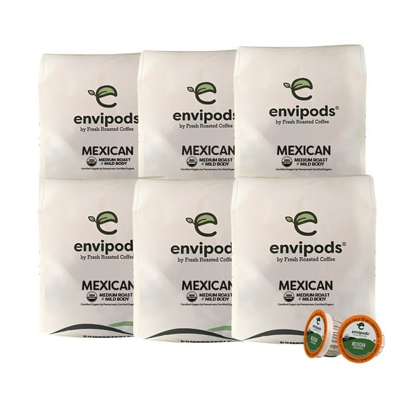 envipods by Fresh Roasted Coffee - Organic Mexican Coffee, 72 K-cup Compatible envipods