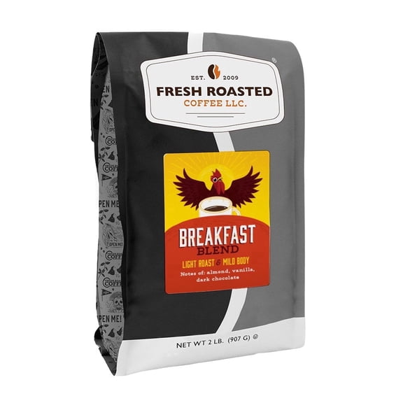 Fresh Roasted Coffee, Breakfast Blend Coffee, Light Roast, Drip Ground, 32 oz 2 lbs