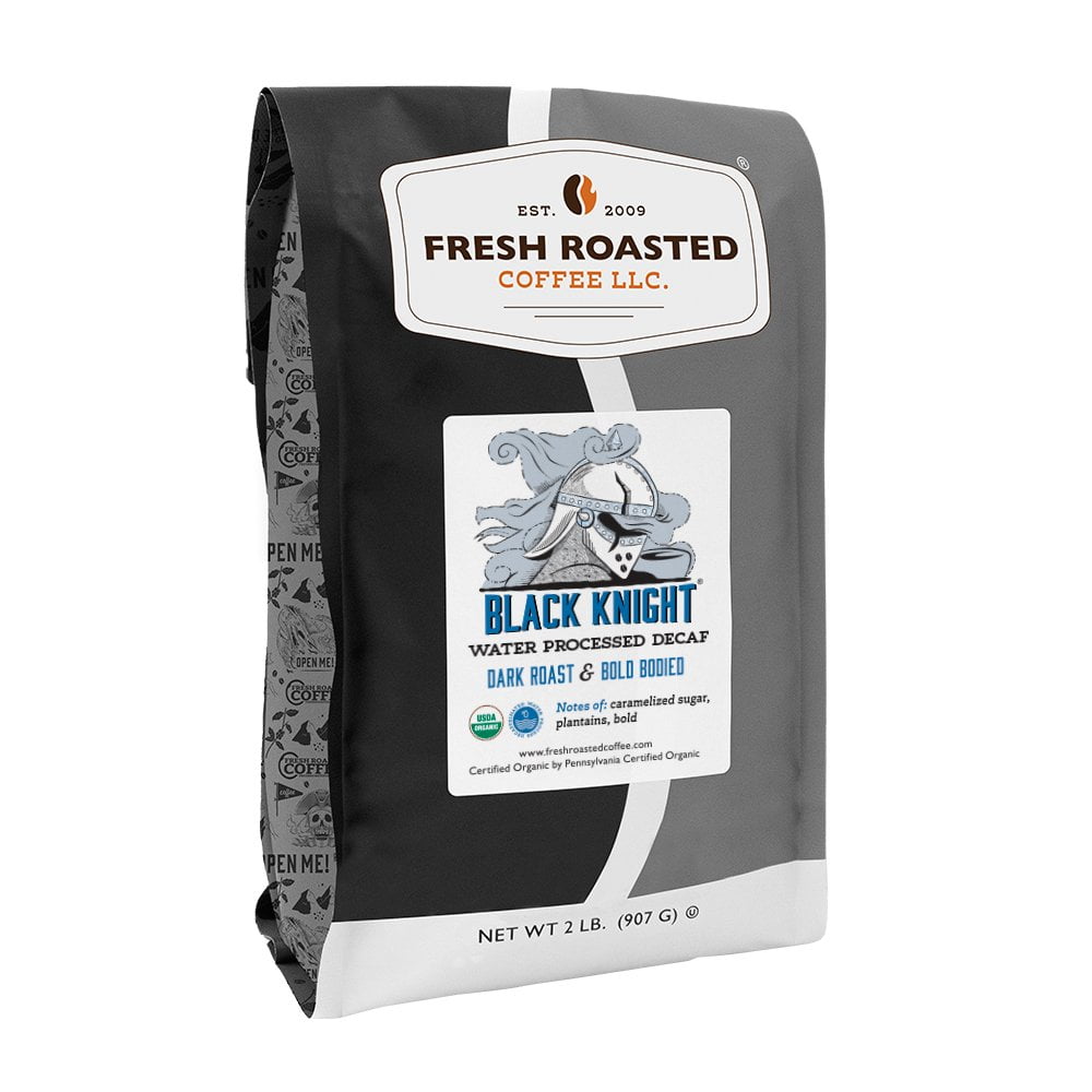 Fresh Roasted Coffee, Organic Black Knight Decaf Coffee, Dark Roast, Drip Ground, 32 oz 2 lbs Fresh Roasted Coffee, Organic Black Knight Decaf Coffee, Dark Roast, Drip Ground, 32 oz 2 lbs