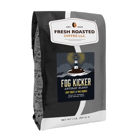 Fresh Roasted Coffee, Fog Kicker Blend Coffee, Light Roast, Ground, 32 oz 2 lbs