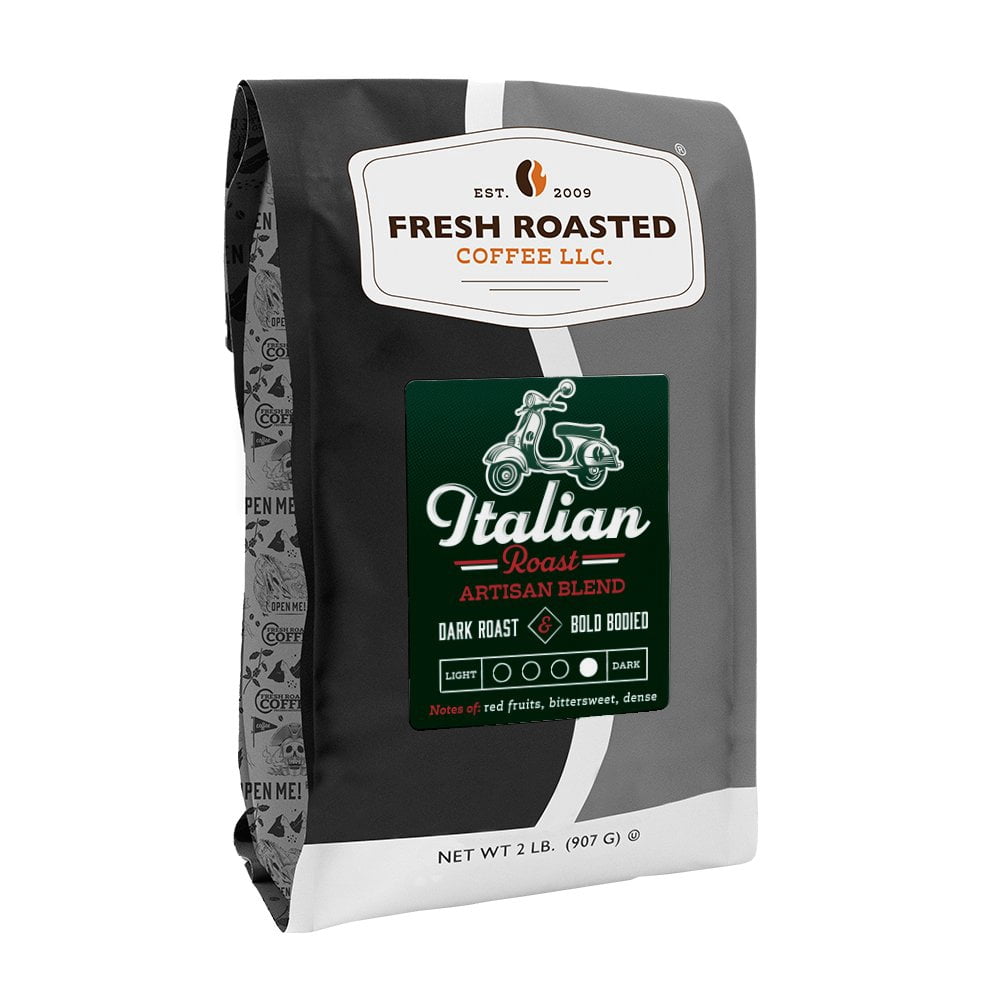 Fresh Roasted Coffee, Italian Roast Coffee, Dark Roast, Drip Ground, 32 oz 2 lbs