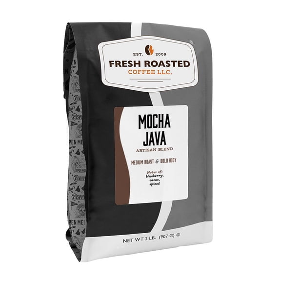Fresh Roasted Coffee, Mocha Java Blend, Medium Roast, Drip Ground, 32 oz 2 lbs