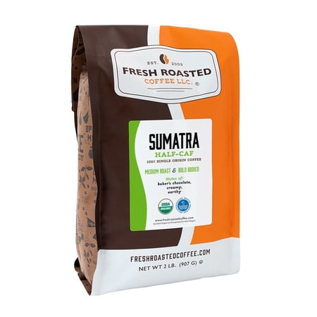 Fresh Roasted Coffee, Organic Sumatra Coffee, Medium Roast, Drip Ground, 32 oz 2 lbs