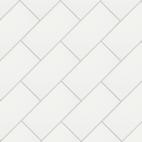 FRC8PRNM Memoire Ceramic Floor and Wall Tile, 3.875" x 7.75", White