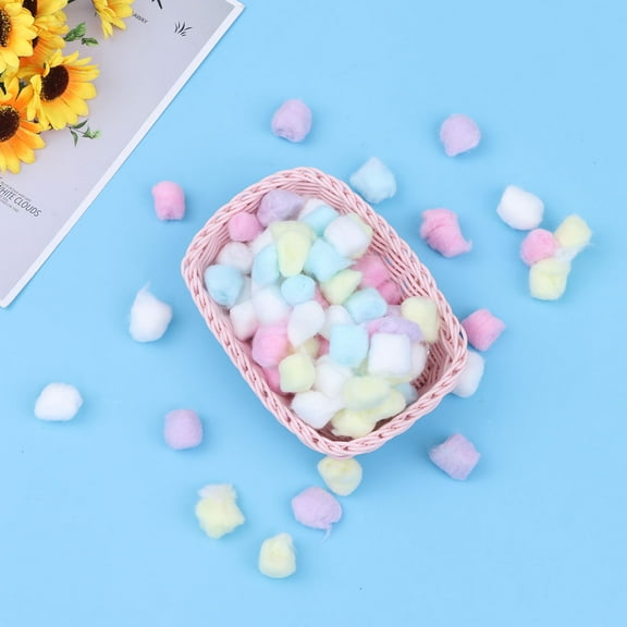 FRCOLOR 1 Bag 500g Cotton Balls For Salon Assorted Color 2.5x2.5x1In Makeup Removal