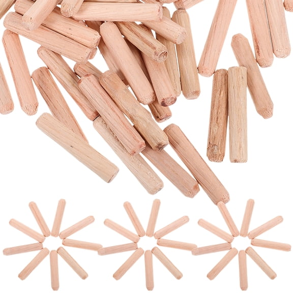 FRCOLOR 1 Bag Wooden Dowel Fluted Dowel Pin Furniture Dowel Pin Woodworking Dowels(6x30mm)