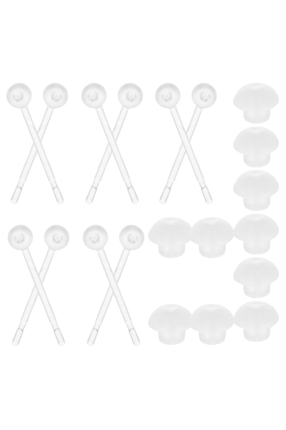 1 Box Clear Ear Spacers with Backs Invisible Plastic Earrings Resin Ear Hole Retainers Mini Piercing Jewelry for Men and Women