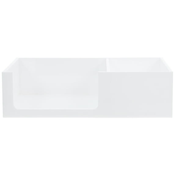 FRCOLOR 1 Pack Acrylic Sugar Packet Compartment Coffee Tea Bag Tray Holder Tissue Organizer Box For Countertop Coffee Station For Home Or Office