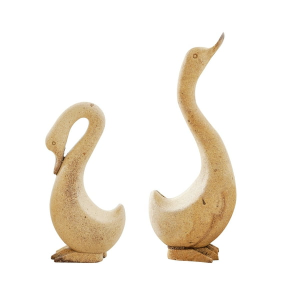 FRCOLOR 1 Pair Animal Decor Wooden Sculpture Unfinished Goose Shape Home Decoration