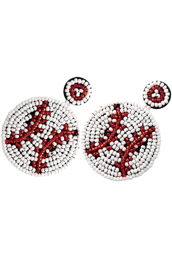 Bohemian Beaded Baseball Earrings, Metal Dangle Jewelry in Assorted Colors for Stylish Decoration