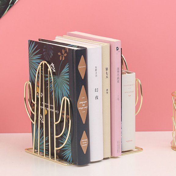 FRCOLOR 1 Pair Cactus Shaped Bookends Book Stoppers Book Supports Simple Book Stand