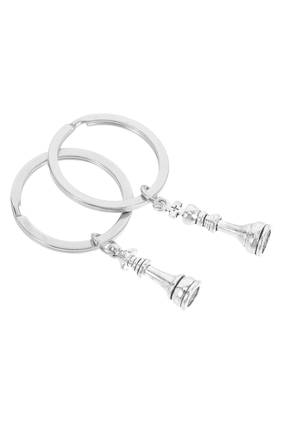 1 Pair Chess Keychain Set Queen And King Chess Piece Keyring Metal Unique Keychain Men Creative Chess Key Chain For Bags Chess Players