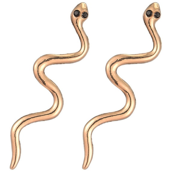 FRCOLOR 1 Pair Dangle Snake Earrings Golden Alloy Earrings For Women Daily Shopping Travel Party