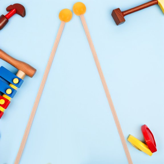 FRCOLOR 1 Pair Mallet Xylophone Drum Sticks Percussion Instrument Accessory Rubber Mallets Instrument Wood Percussion Sticks Xylophone Piano Sticks