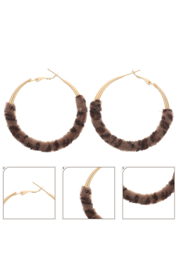 1 Pair Punk Leopard Print Hoop Dangle Earrings Fun Animal Dangle Earrings Women Exaggerated Earrings Trendy Statement Jewelry for a Fashion Look