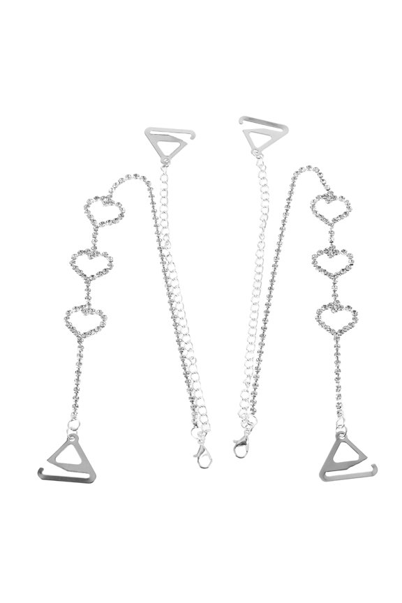 1 Pair Rhinestone Bra Strap Adjustable Invisible Shoulder Nonskid Lingerie Accessories for Women Tops Dress Ladies Lingerie Shiny Bra Straps