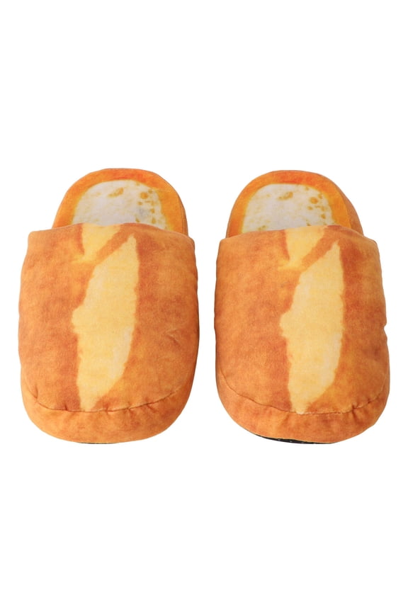 1 Pair Soft-soled Slippers Plush Shoes All-match Bread Slippers for Women Men