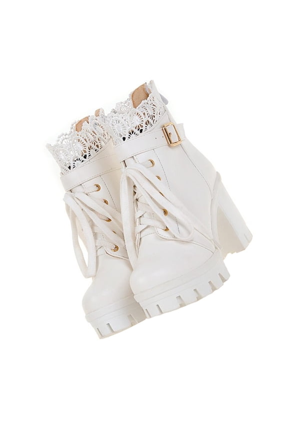 1 Pair of Comfortable PU Short Boots Lightweight Low High Heeled Boots