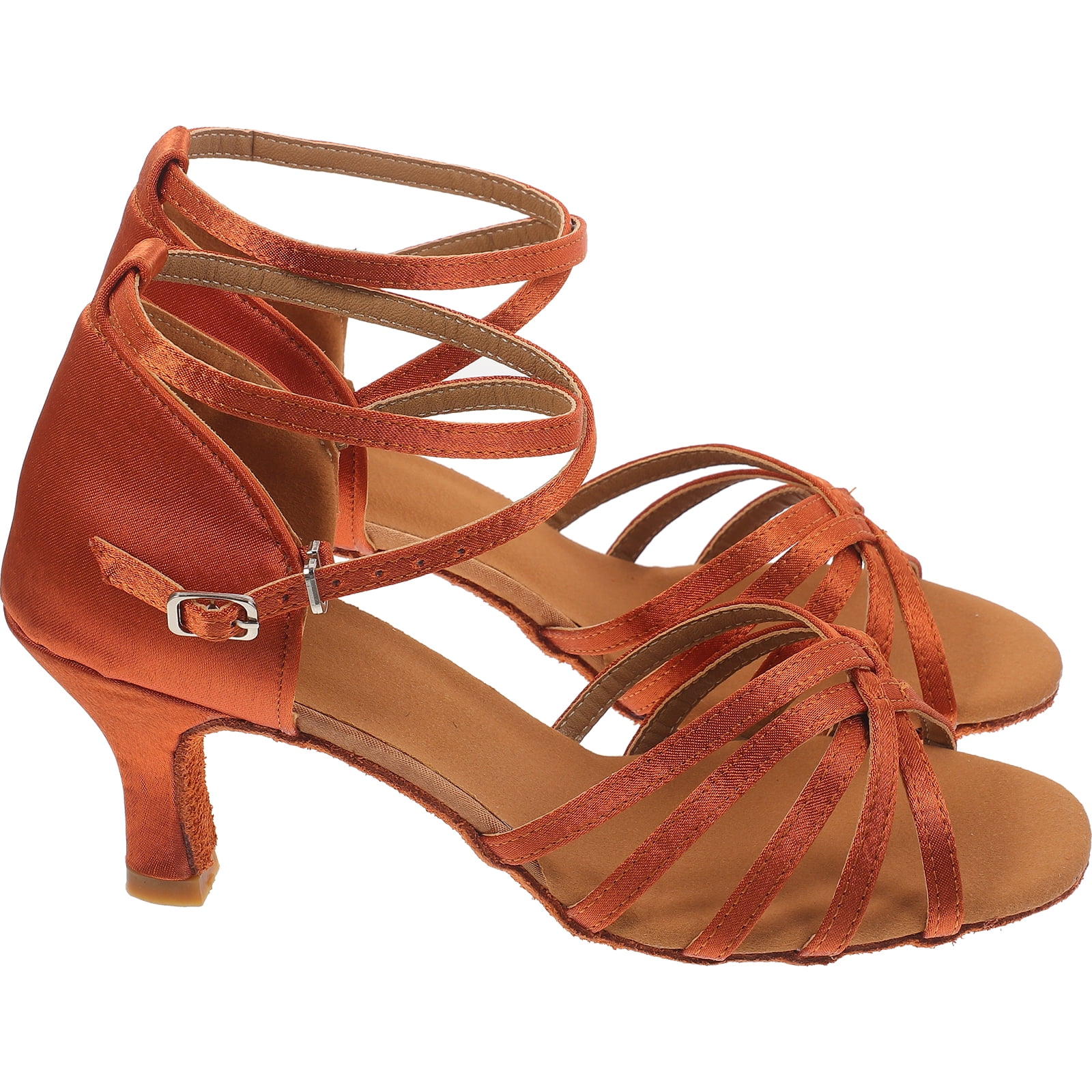 1 Pair of High-heeled Shoes Knotted Strap High Heels Latin Dancing Shoes for Lady - Size 39 (Golden)
