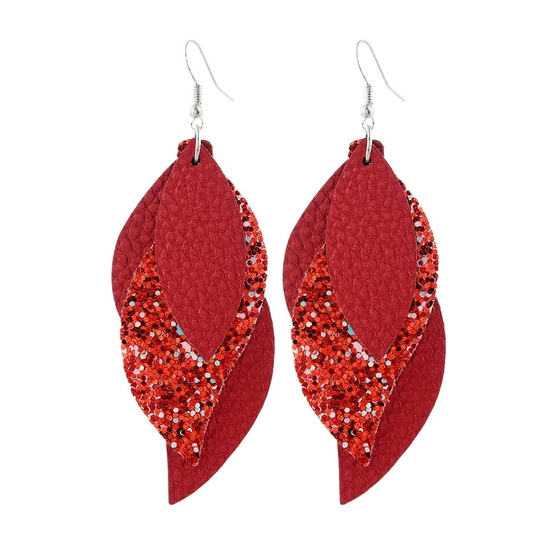 Red sequin earrings outlet