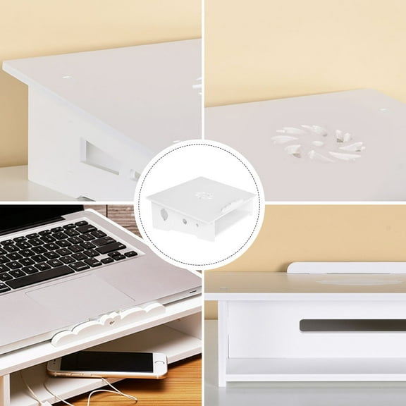 FRCOLOR 1 Pc Laptop Elevated Rack Cooling Computer Stand Display Storage Holder(White S)