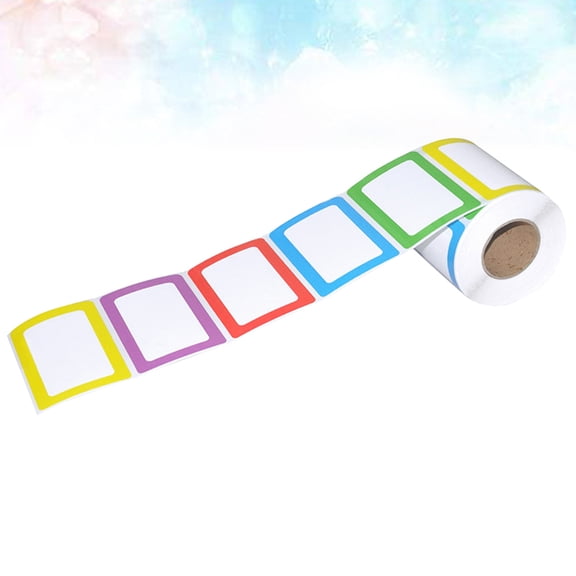 FRCOLOR 1 Roll 600pcs Colorful Sticker Name Self-adhesive Stickers Handwriting Barcode Paper Name Tags Labels Price Stickers Markers