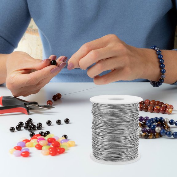 FRCOLOR 1 Roll Beading Cord for Bracelet Stringing Ideal for Beading Projects and Pendant Making