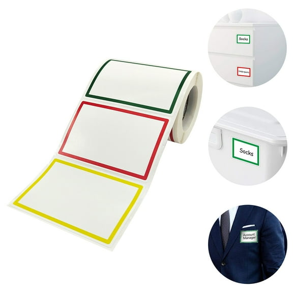 FRCOLOR 1 Roll Blank Name Tag Stickers Blank Writing Name Labels DIY Name Stickers