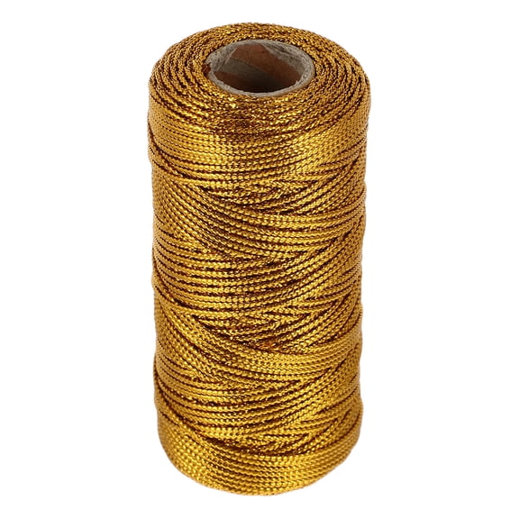 FRCOLOR Polyester Golden Packaging Rope for DIY Crafts Present Tags and Food Bag Sealing