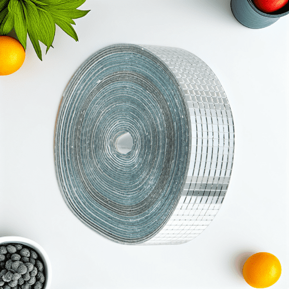 FRCOLOR Self Adhesive Silver Mosaic Tiles re Glass Mirror Stickers Waterproof for Wall and Ceiling