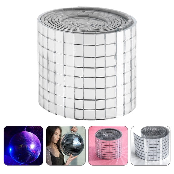 FRCOLOR Plated Silver Mirror Wallpaper Tiles for DIY Crafts with Fiberglass Material for Home Decoration