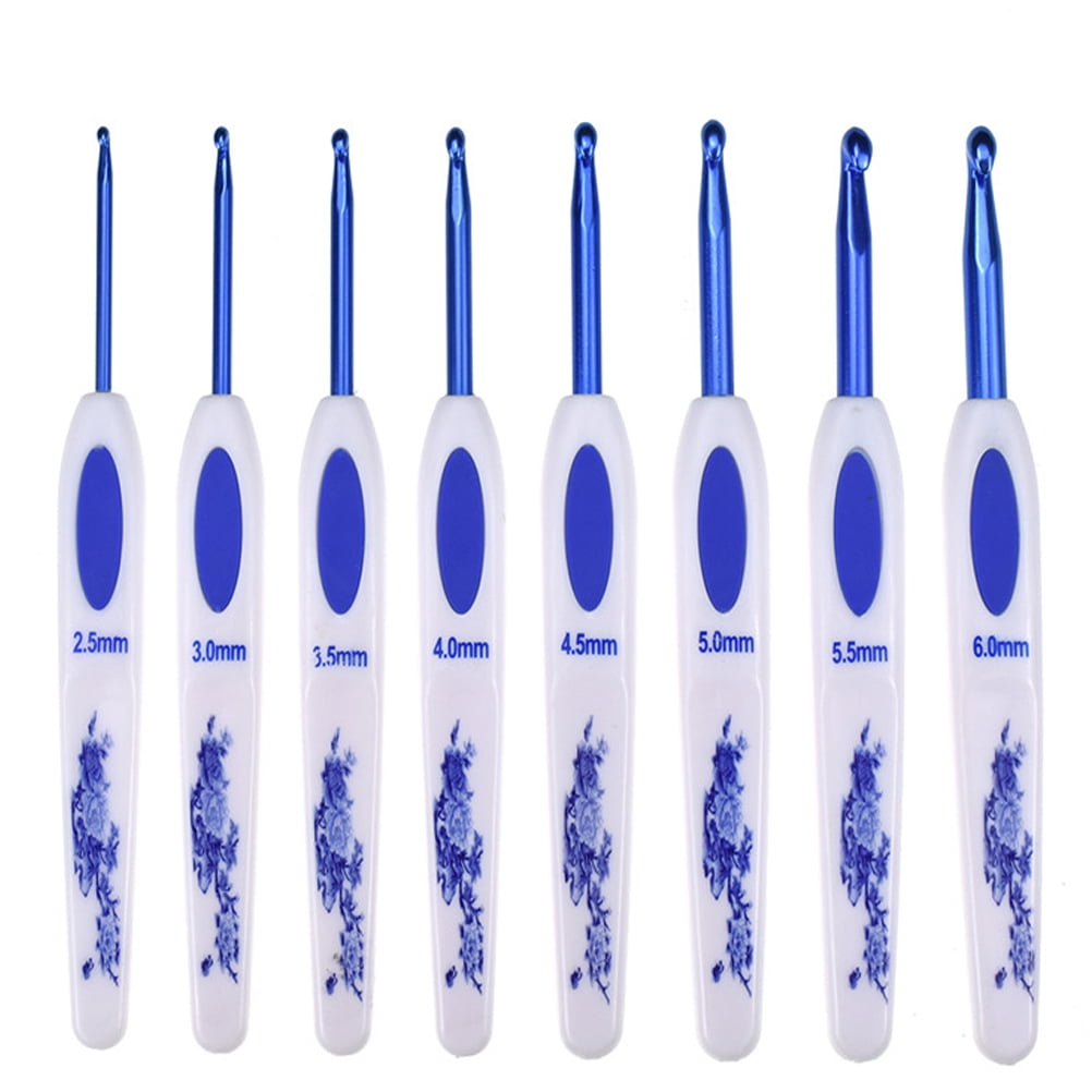 FRCOLOR 1 Set 16pcs Crochet Hook Bearded Needle Blue and White ...