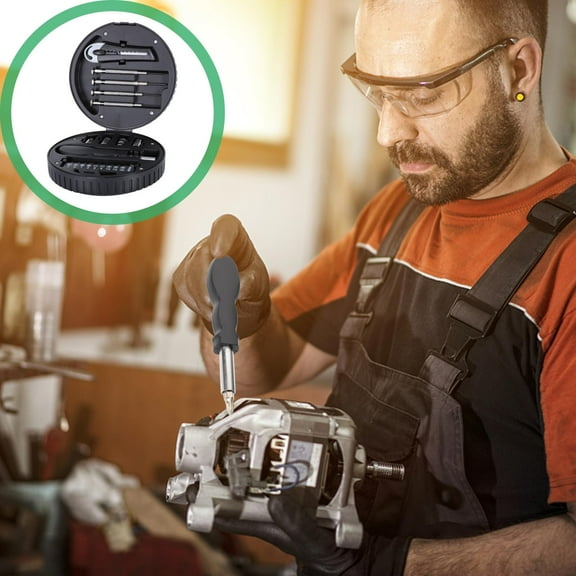 LABSERRON Home Repair Tool Kit Car Wheel Shape 20-Pcs 5.3x5.3in