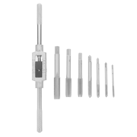FRCOLOR 1 Set 7pcs Hand Tap Wrench Thread Handle Tapping Tool Threading Tool Silver