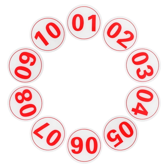 FRCOLOR 1 Set Adhesive Door Numbers Numbered Tags Round Number Plates Locker Numbers 01-10