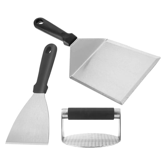 KAKOWELY Griddle Spatula with Smash Griddle Meat Press Stainless Steel 1 Set